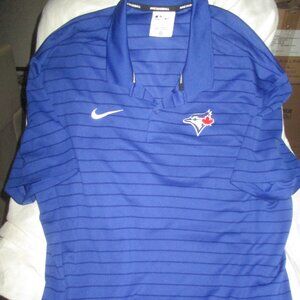 Men’s Nike MLB Authentic Toronto Blue Jays Dri Fit Polo Blue Golf Sz XL $70